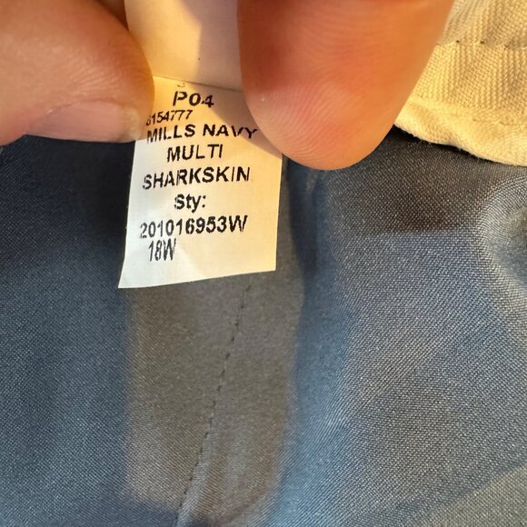 Talbots Hampshire Ankle Pants Womens Navy Sharkskin High Waist Straight Size 18W - Picture 8 of 12